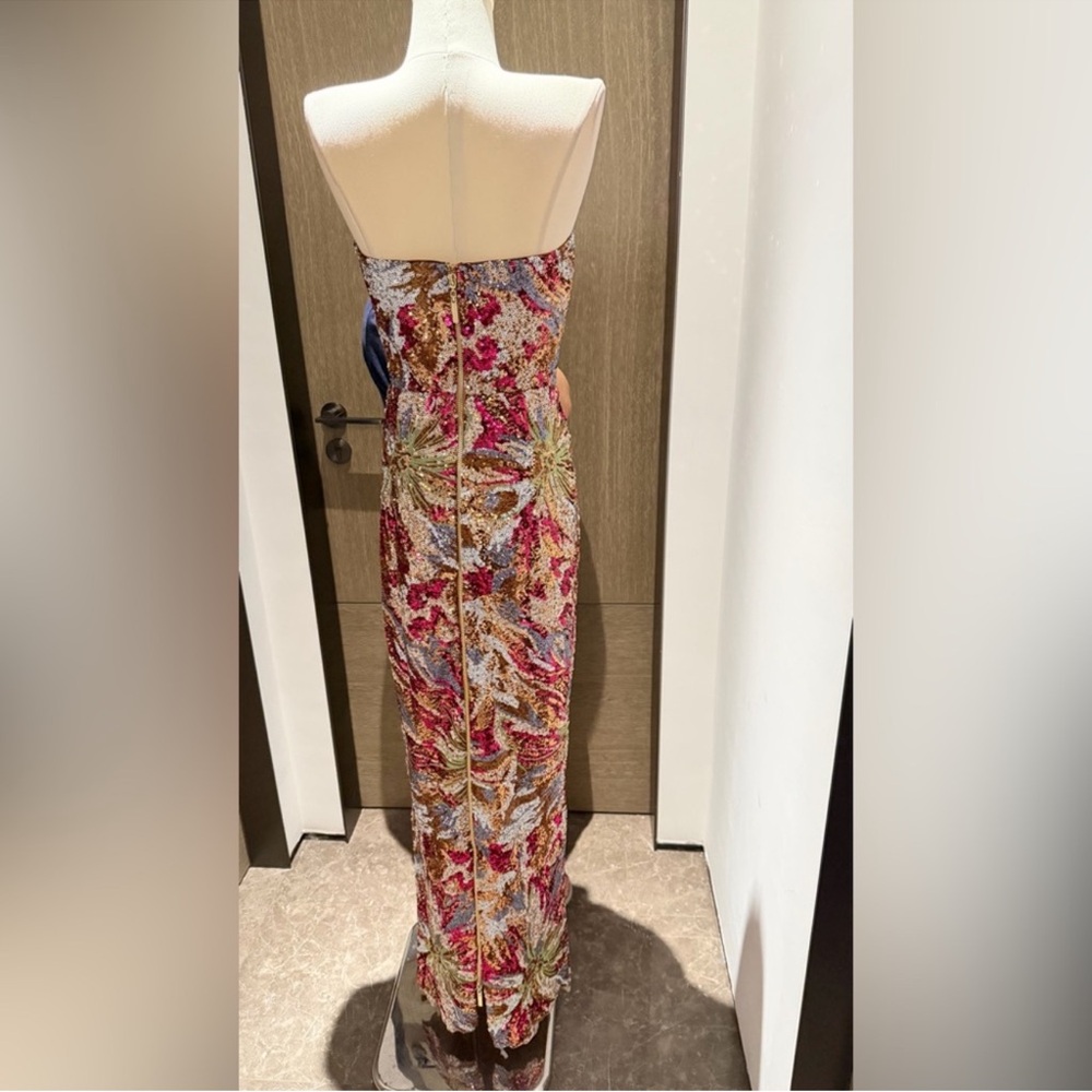 Bronx and Banco Strapless Sequin Gown in Pink, Gold, Blue - Picture 6 of 12